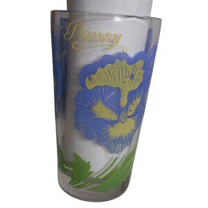 MCM Peanut Butter Drinking Juice Glass Tumbler Boscul Pansy Estate find 5"